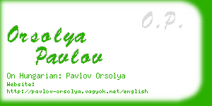 orsolya pavlov business card